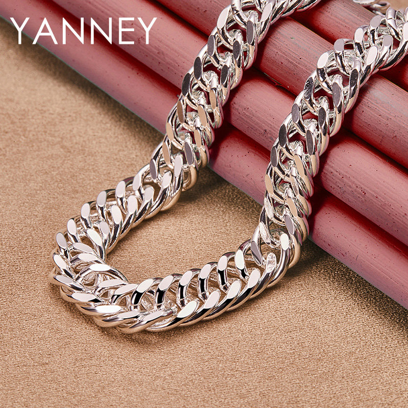 Cuban Link Chain 12Mm - 10มม. 925สเตอร์ลิงเงิน20/24นิ้วสร้อยคอโซ่งูสำหรับผู้ชายแฟชั่นสำหรับผู้หญิงเสน่ห์ฮิปฮอปเครื่องประดับงานแต่งงาน