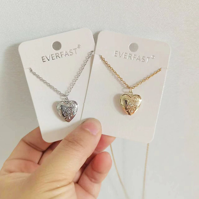 Heart Locket Necklace Photo - จี้กรอบรูปหัวใจเล็กๆ14มม. 1ชิ้นจี้รูปดอกไม้สร้อยคอล็อกเกตลอยตัวเครื่องประดับที่ระลึกผู้ชายแฟชั่นผู้หญิง