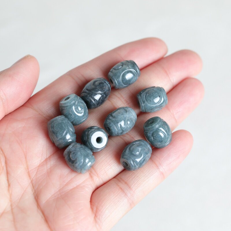 ลูกปัดหยกน้ำสีฟ้าธรรมชาติ 5 ชิ - Bracelets บทวิจารณ์และราคา