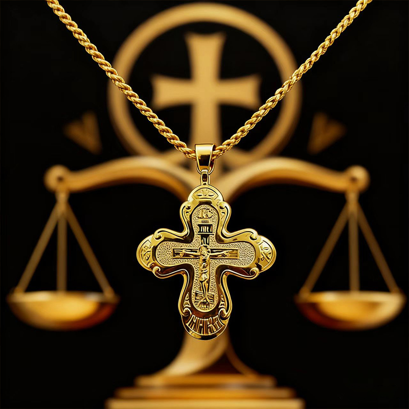 สร้อยคอไม้กางเขนแบบออร์โธดอกซ์ - Cross Pendant Necklace Gold บทวิจารณ์และราคา