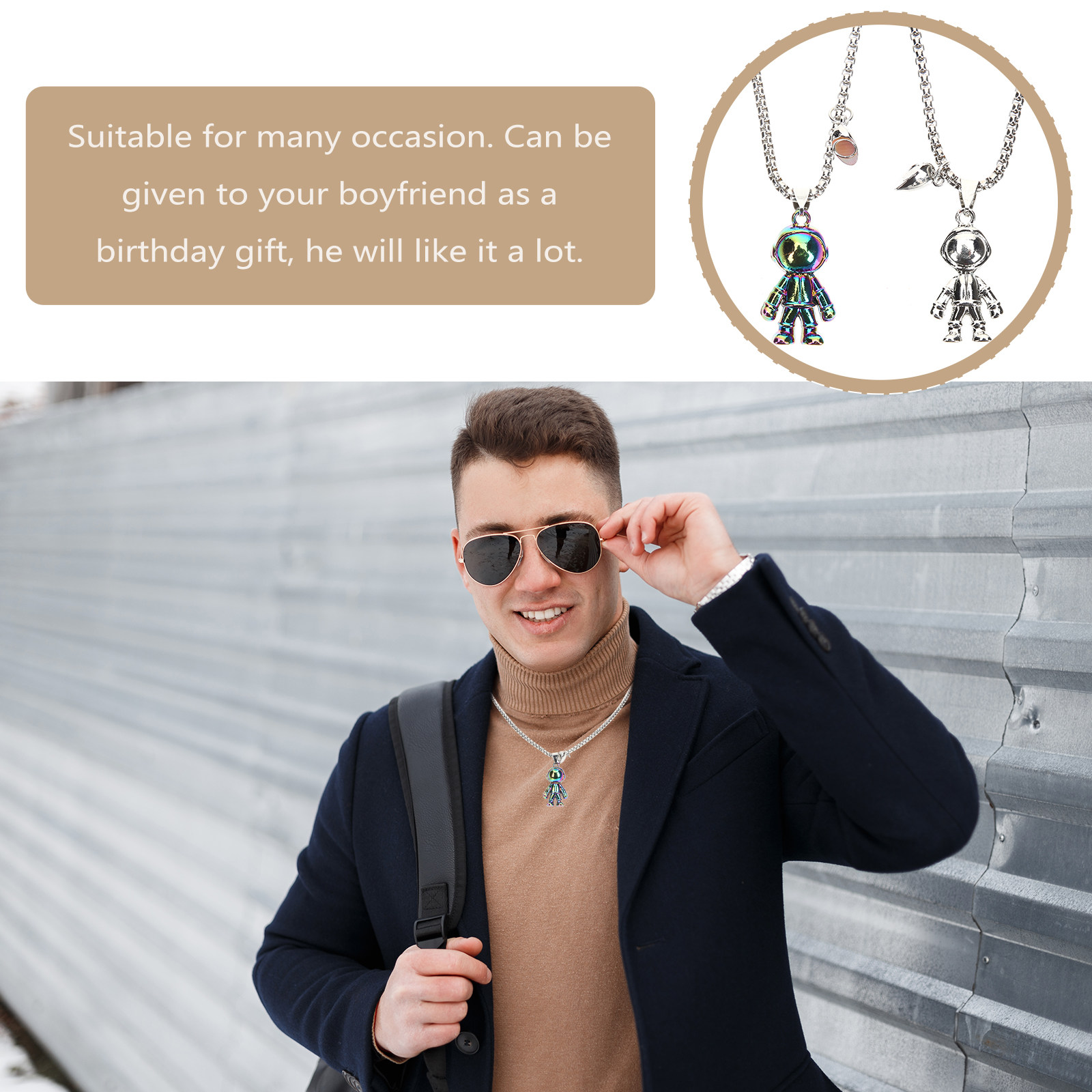 สร้อยคอคู่รักเข้าชุดกัน 1 คู่  - Magnetic Couple Matching Necklaces บทวิจารณ์และราคา