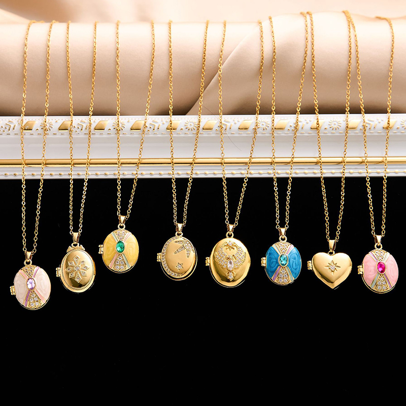 สร้อยคอจี้กรอบรูปหัวใจรูปไข่เป - Heart Locket Necklace Photo บทวิจารณ์และราคา