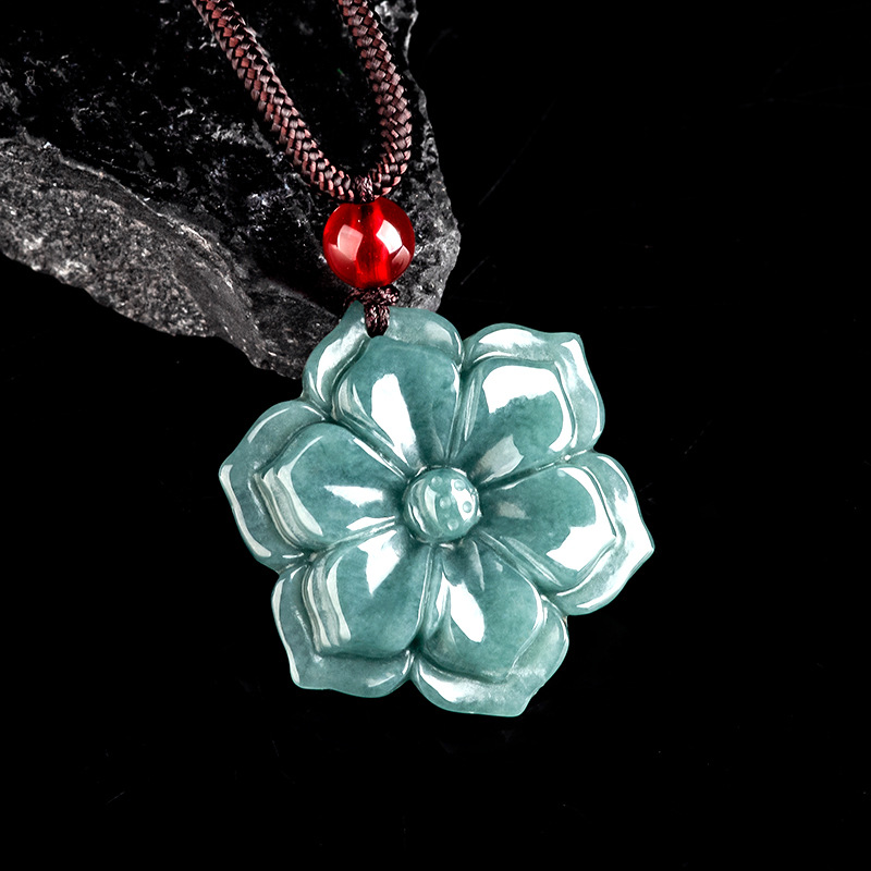 จี้หยกพม่ารูปดอกไม้ สร้อยคอ หิ - Necklaces บทวิจารณ์และราคา