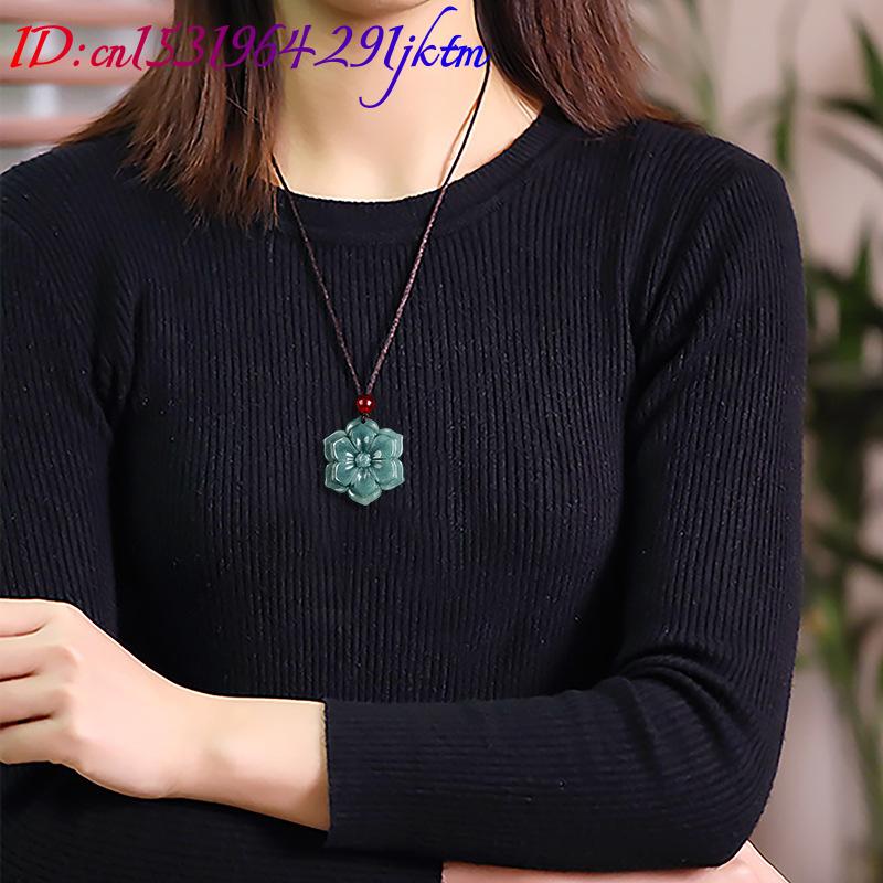 จี้หยกพม่ารูปดอกไม้ สร้อยคอ หิ - Necklaces บทวิจารณ์และราคา
