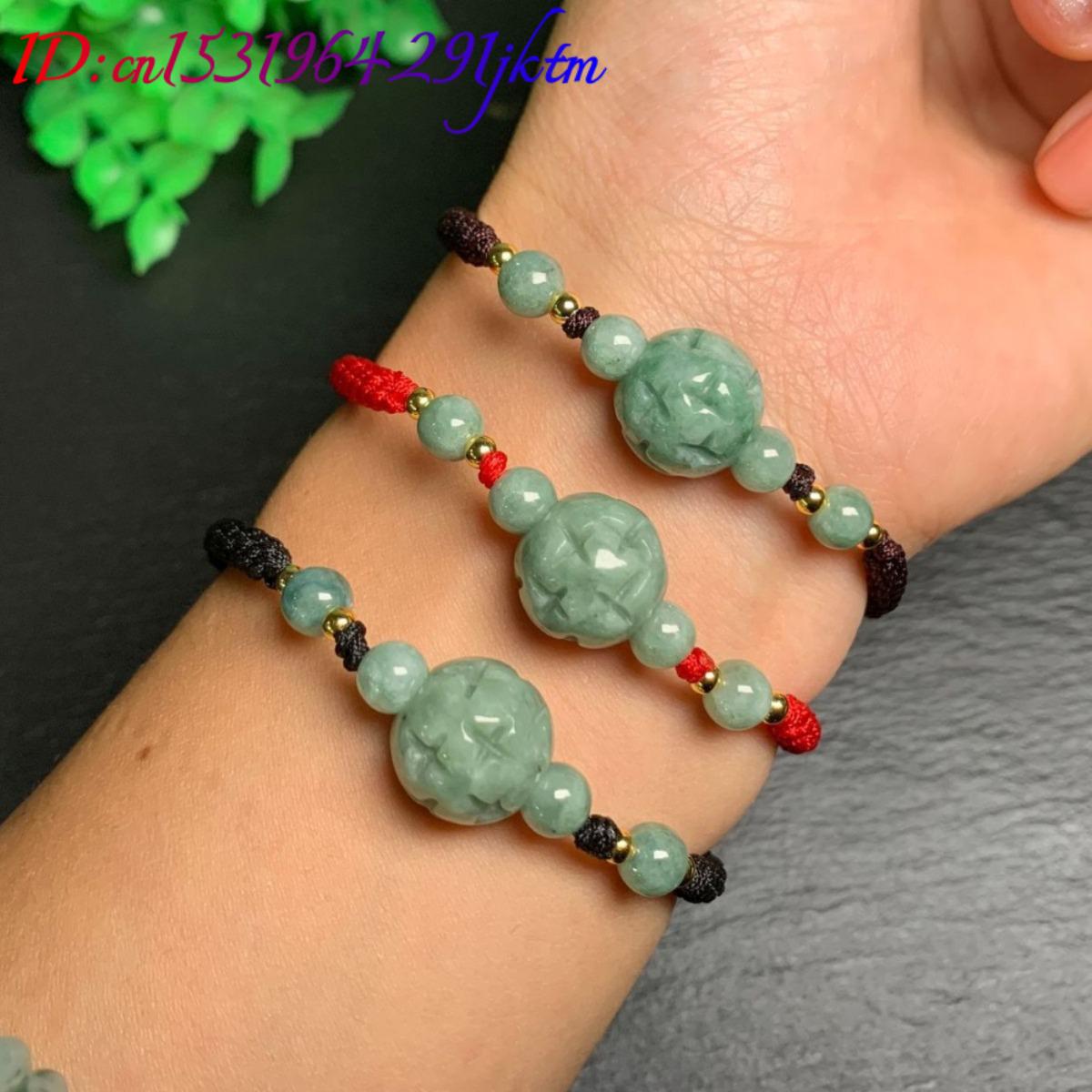 กำไลหยกพม่าแกะสลักจากหยกเจไดต์ - Bracelets บทวิจารณ์และราคา