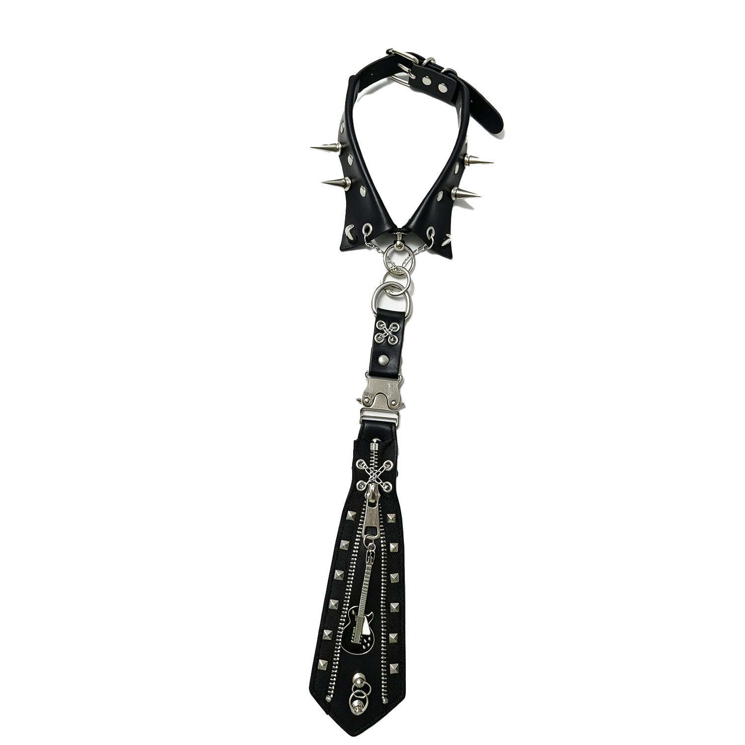 โชคเกอร์คอปกหนัง PU ประดับหมุด - Goth Punk Spike Choker บทวิจารณ์และราคา