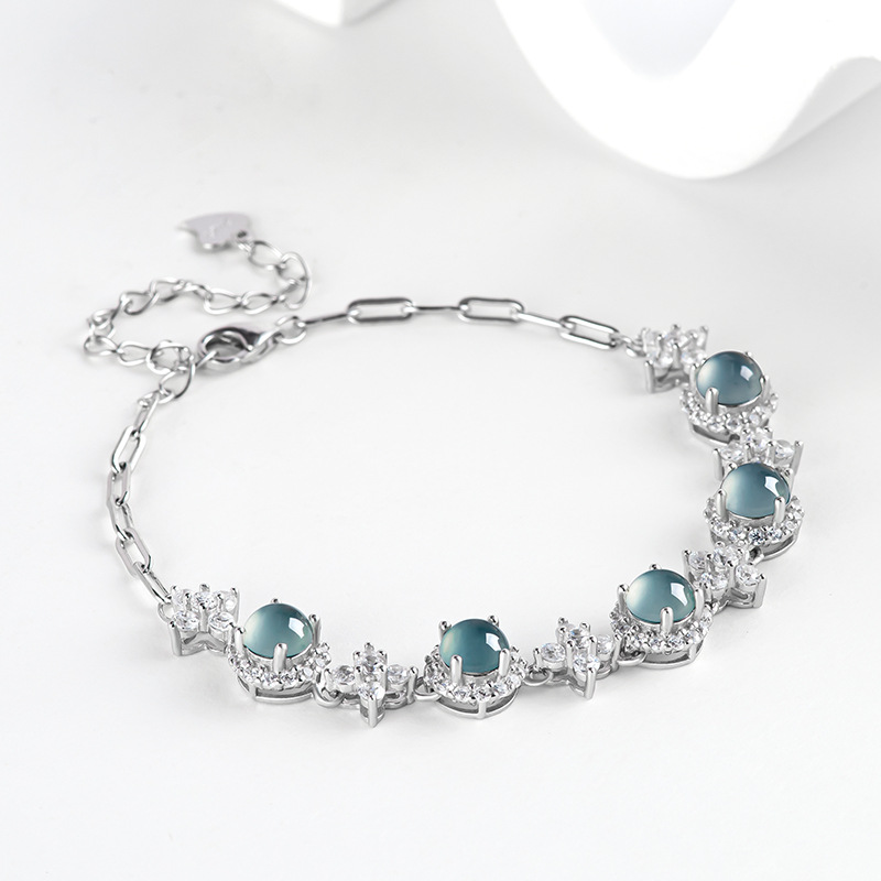 กำไลหยกพม่าสีน้ำเงิน หยกพม่าแท - Bracelets บทวิจารณ์และราคา