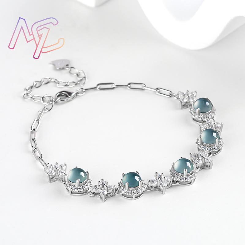 กำไลหยกพม่าสีน้ำเงิน หยกพม่าแท - Bracelets บทวิจารณ์และราคา