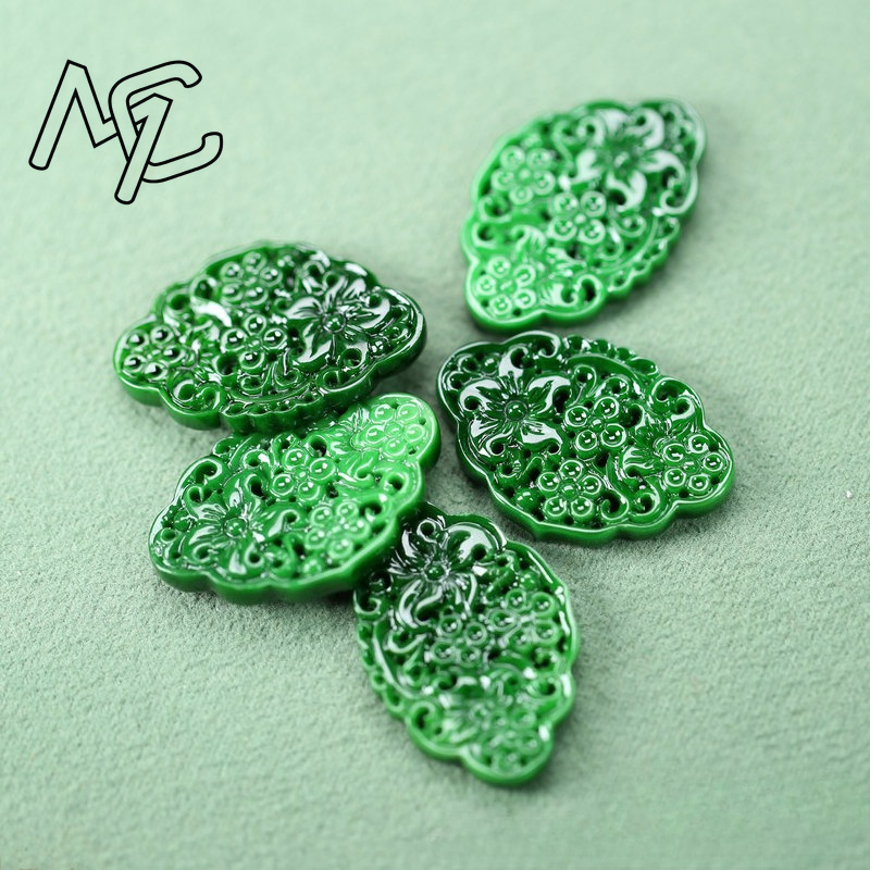 2 ชิ้น DIY หยกเขียวธรรมชาติแบบ - Earrings บทวิจารณ์และราคา