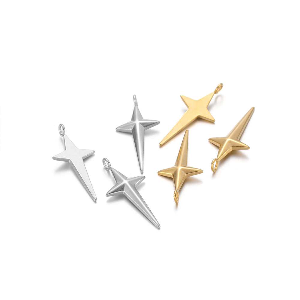 5 ชิ้นสแตนเลสสตีลชุบทอง Cross  - Cross Pendant Necklace Gold บทวิจารณ์และราคา