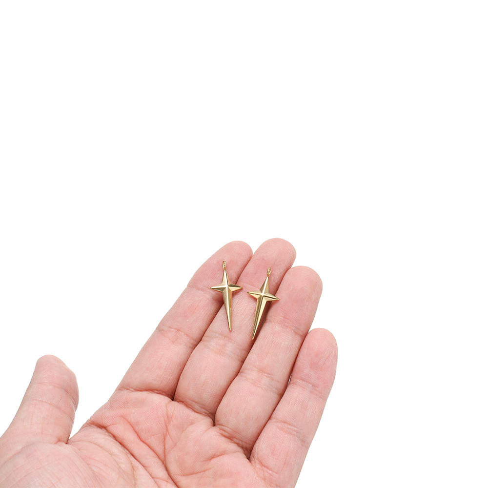 5 ชิ้นสแตนเลสสตีลชุบทอง Cross  - Cross Pendant Necklace Gold บทวิจารณ์และราคา